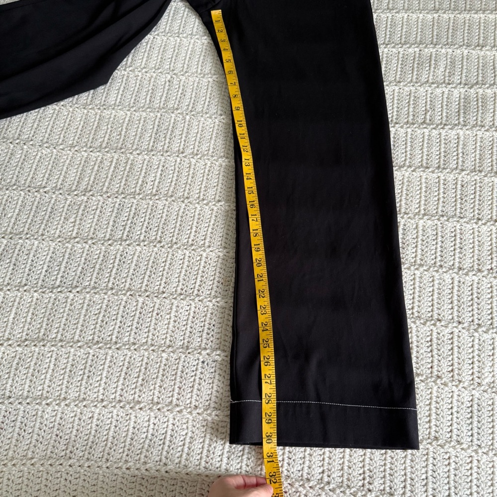 Georgia Alice Black Wide Leg Trousers with White Contrast Stitching Size 4 - Picture 8 of 15